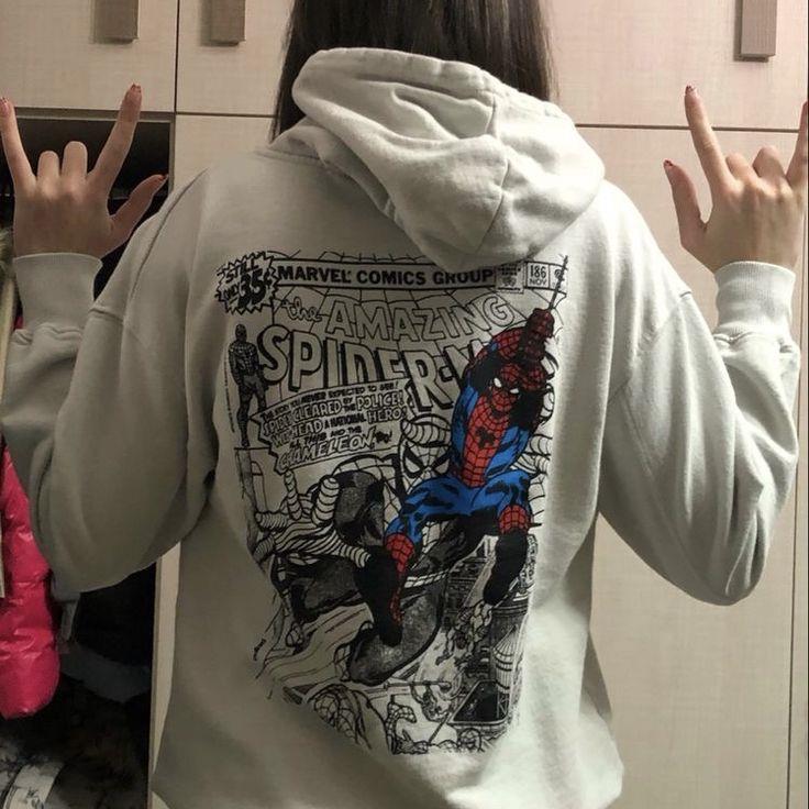 Amazing Spider Detail Oversize Unisex Sweatshirt