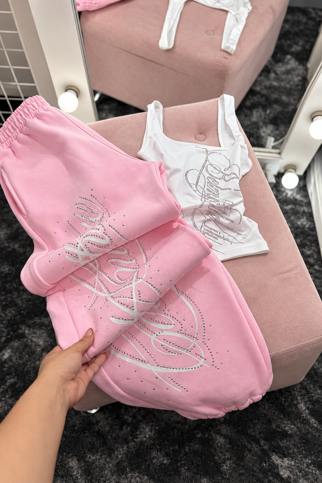 Angel Taşlı Baggy Unisex Eşofman Takımı