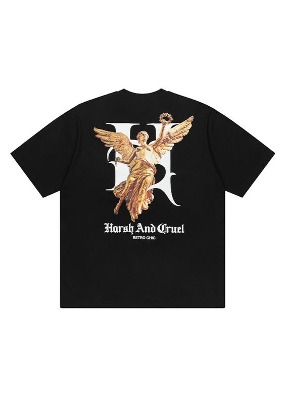 Archangel Sculpture Detaylı Oversize Unisex T-shirt