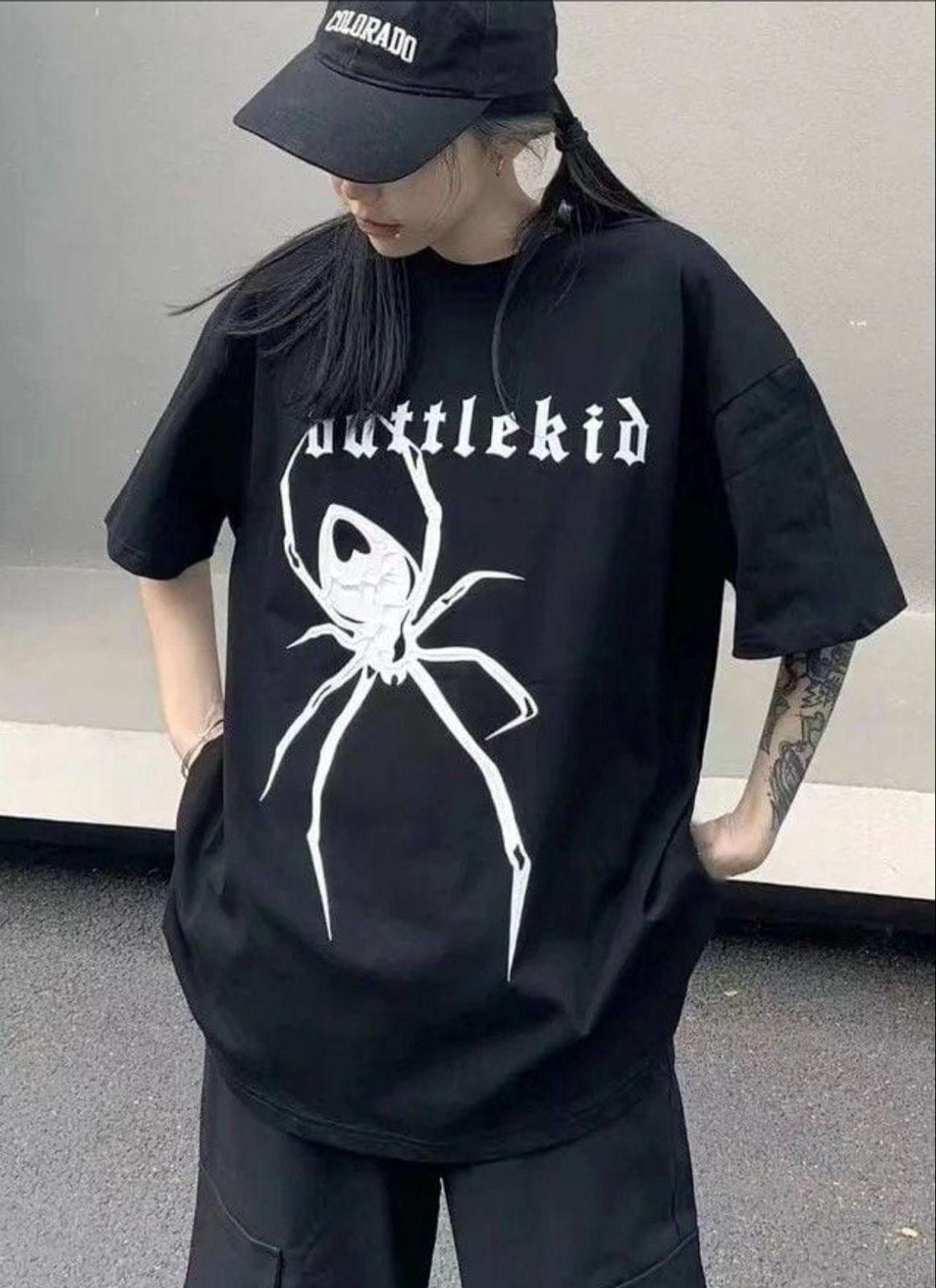 Battle Kid Spider Detail Oversize Unisex T-shirt