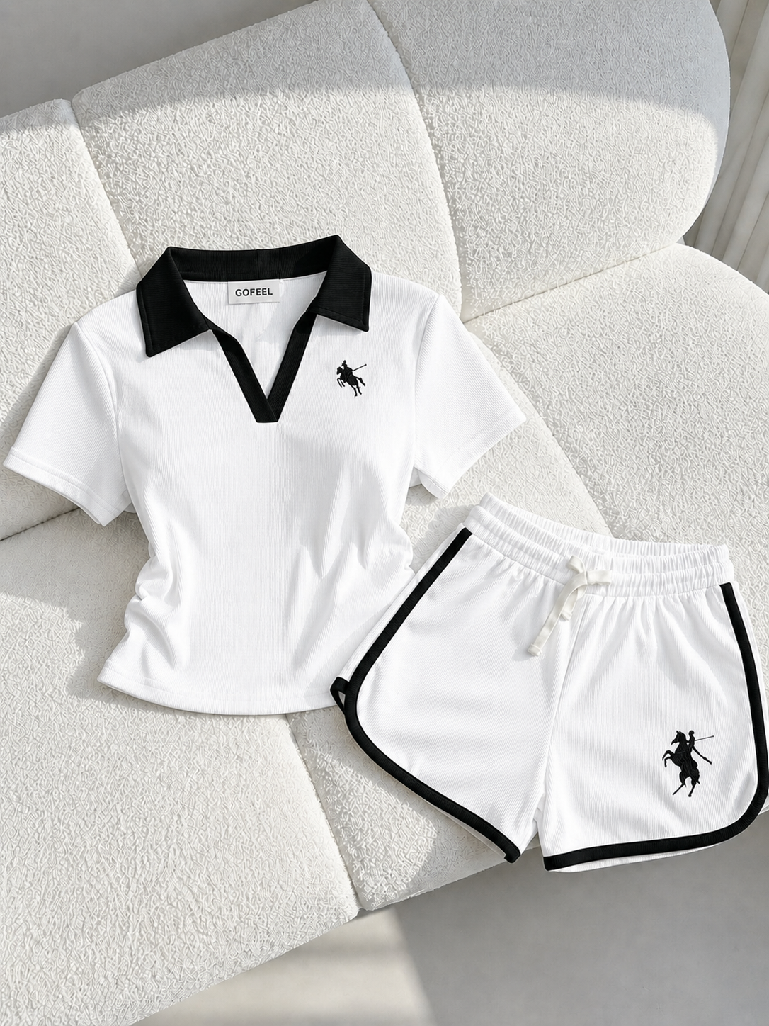 Beyaz Fit Soul Polo Yaka & Şort Takım