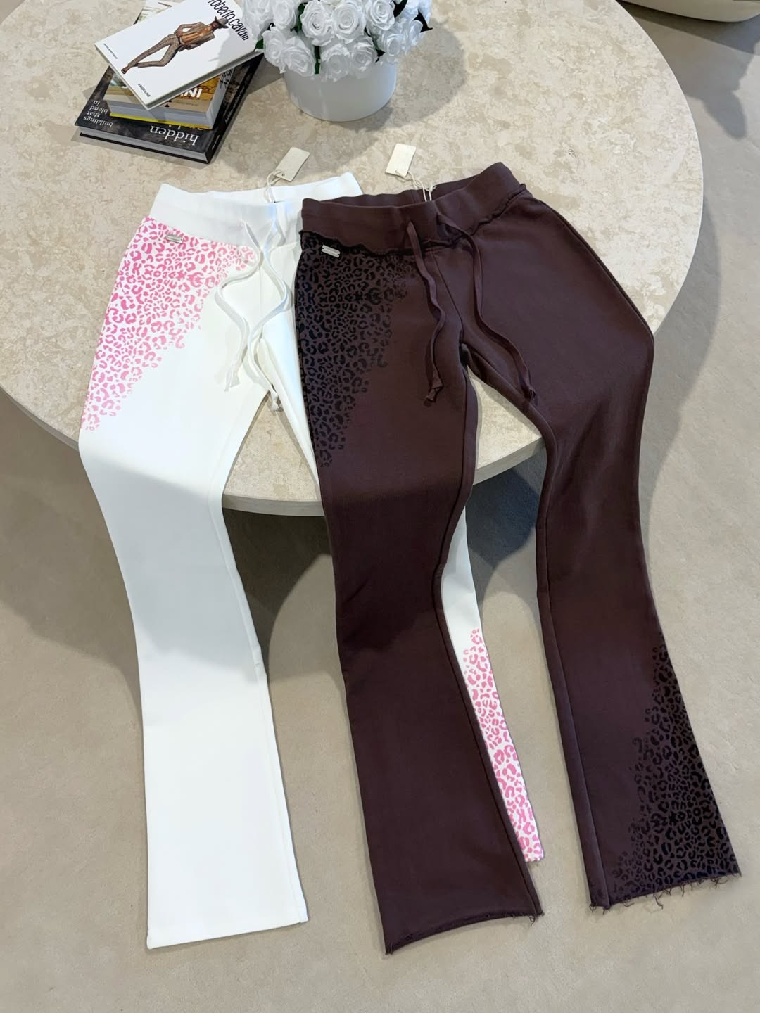Beyaz Kiss Design Leopar Tayt