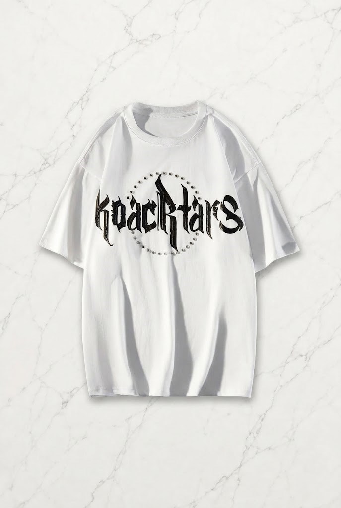 Beyaz Koacrtars Kısa Kol Oversize T-Shirt