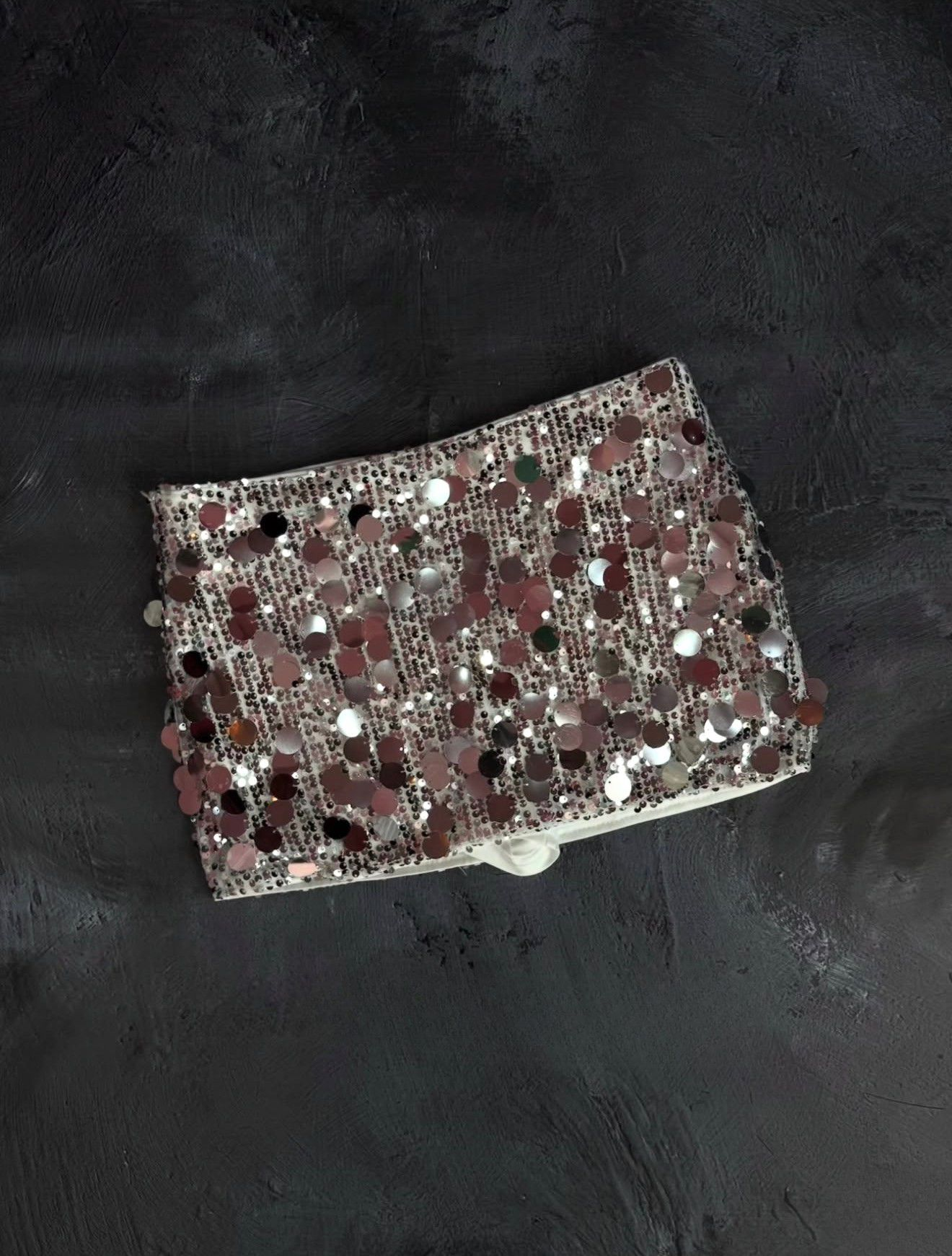 Beyaz Pul Sim Detaylı Şort Etek