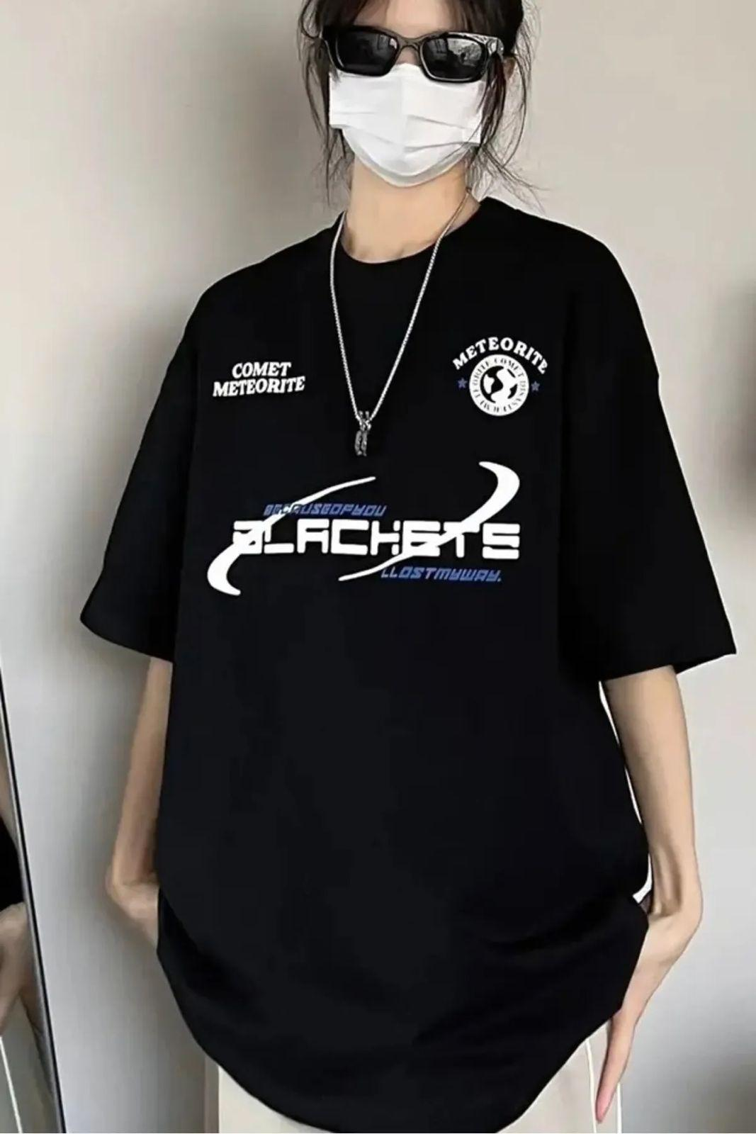 Blachets Detail Oversize Unisex T-shirt