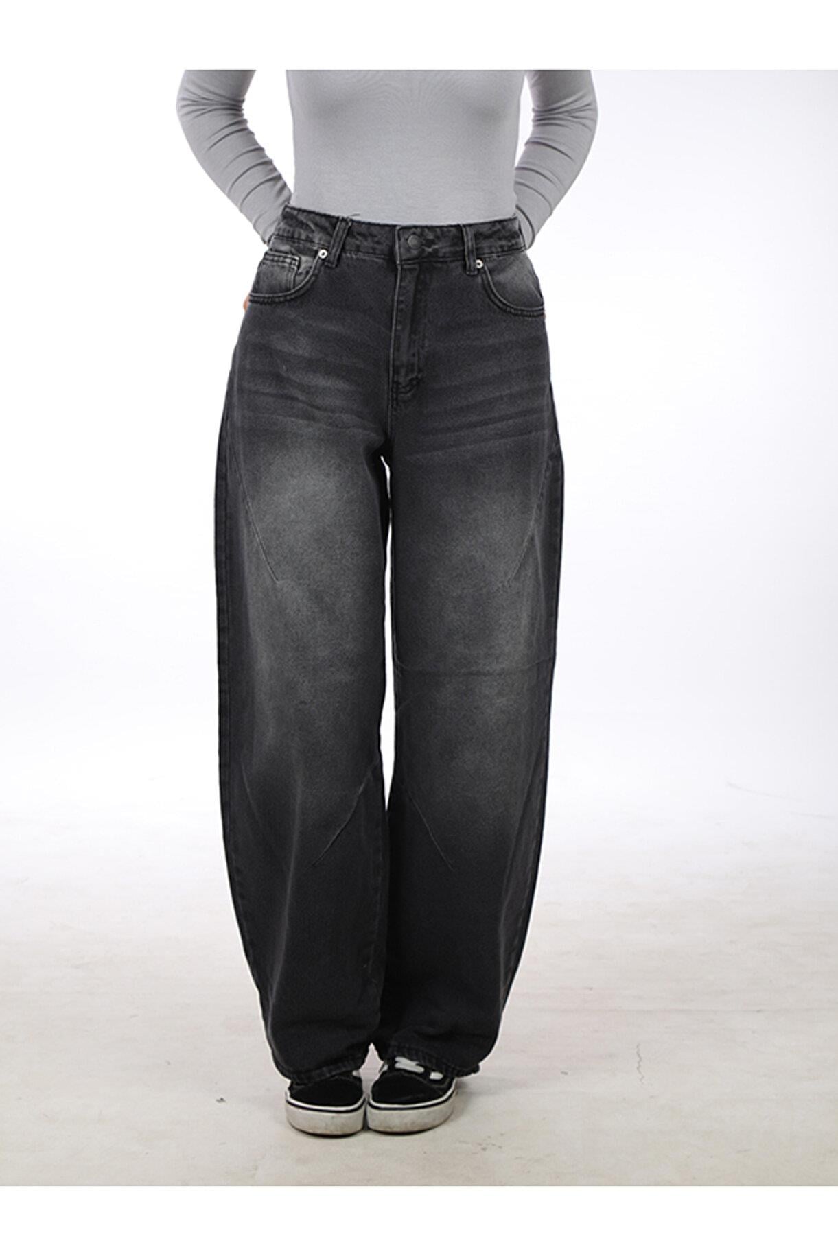 Black Baggy Bol Kalıp Kot Pantolon