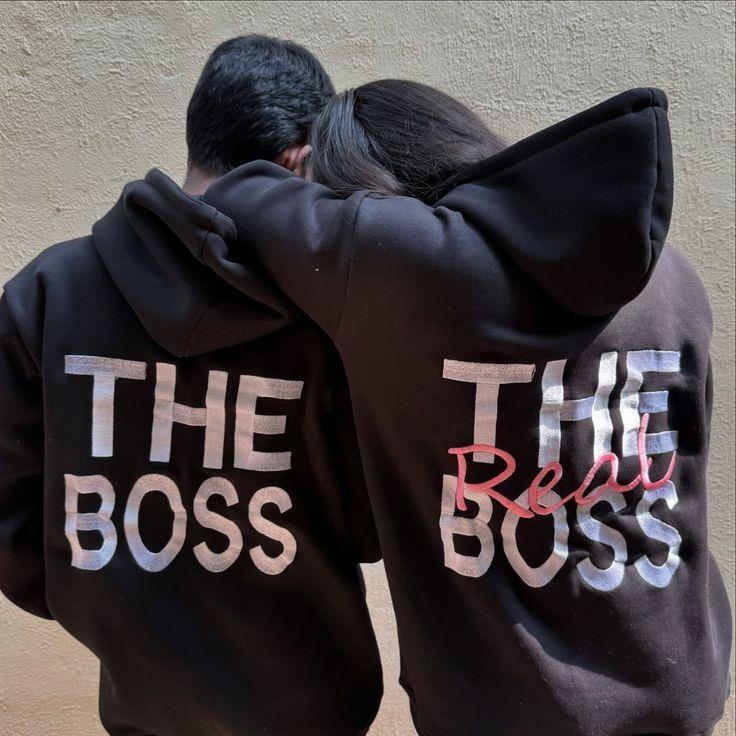 Black Sırt The Real Boss Sweatshirt