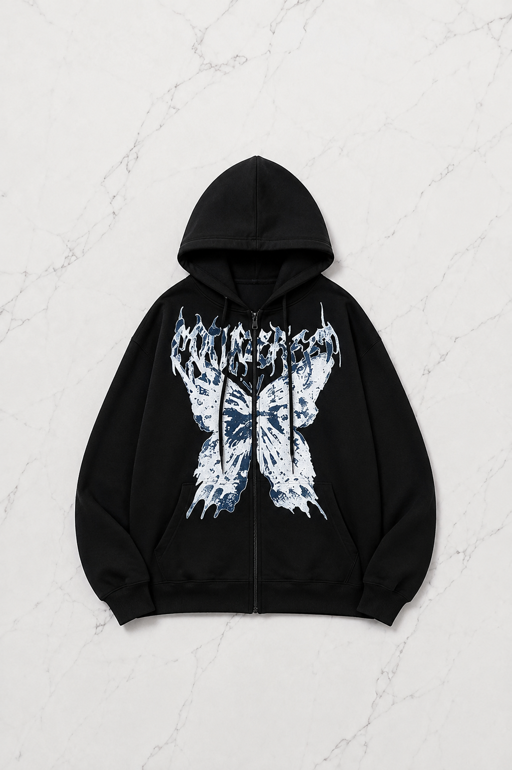 Butterfly Detail Oversize Unisex Sweatshirt