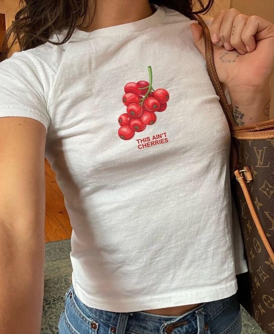 Cherries Detail Crop Top