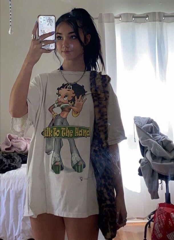 Cute Betty Boop Detail Oversize Unisex T-shirt