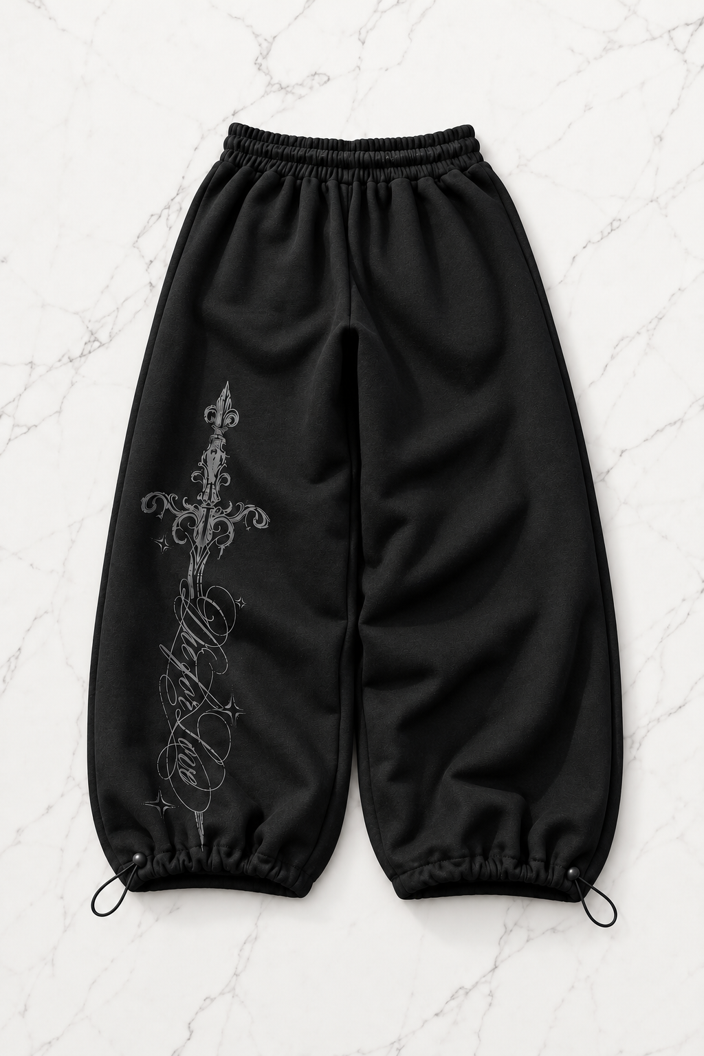 Defeat Gothic Detaylı Baggy Unisex Eşofman Altı