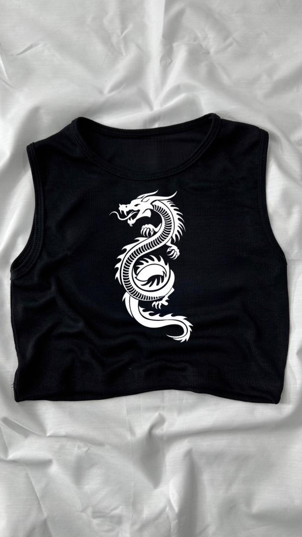 Dragon Fire Detail Crop Tank