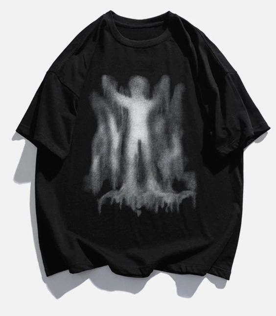 Ghost Detaylı Oversize Unisex T-shirt