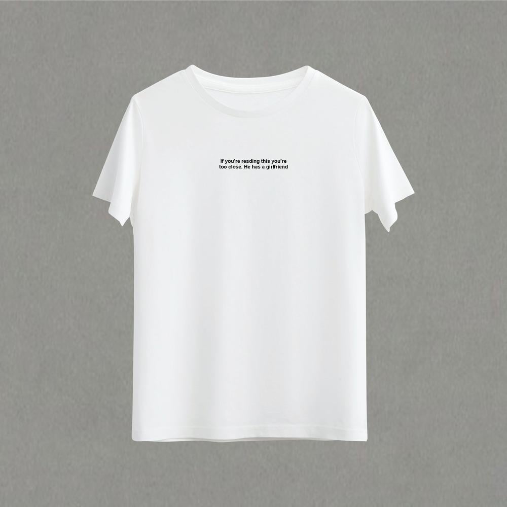 Girlfriend Baskılı Beyaz Unisex Oversize T-shirt