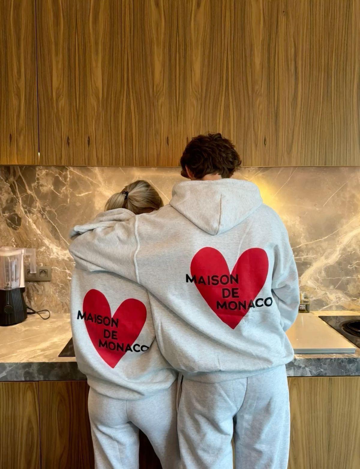 Grey Sırt Heart Maıson Sweatshirt