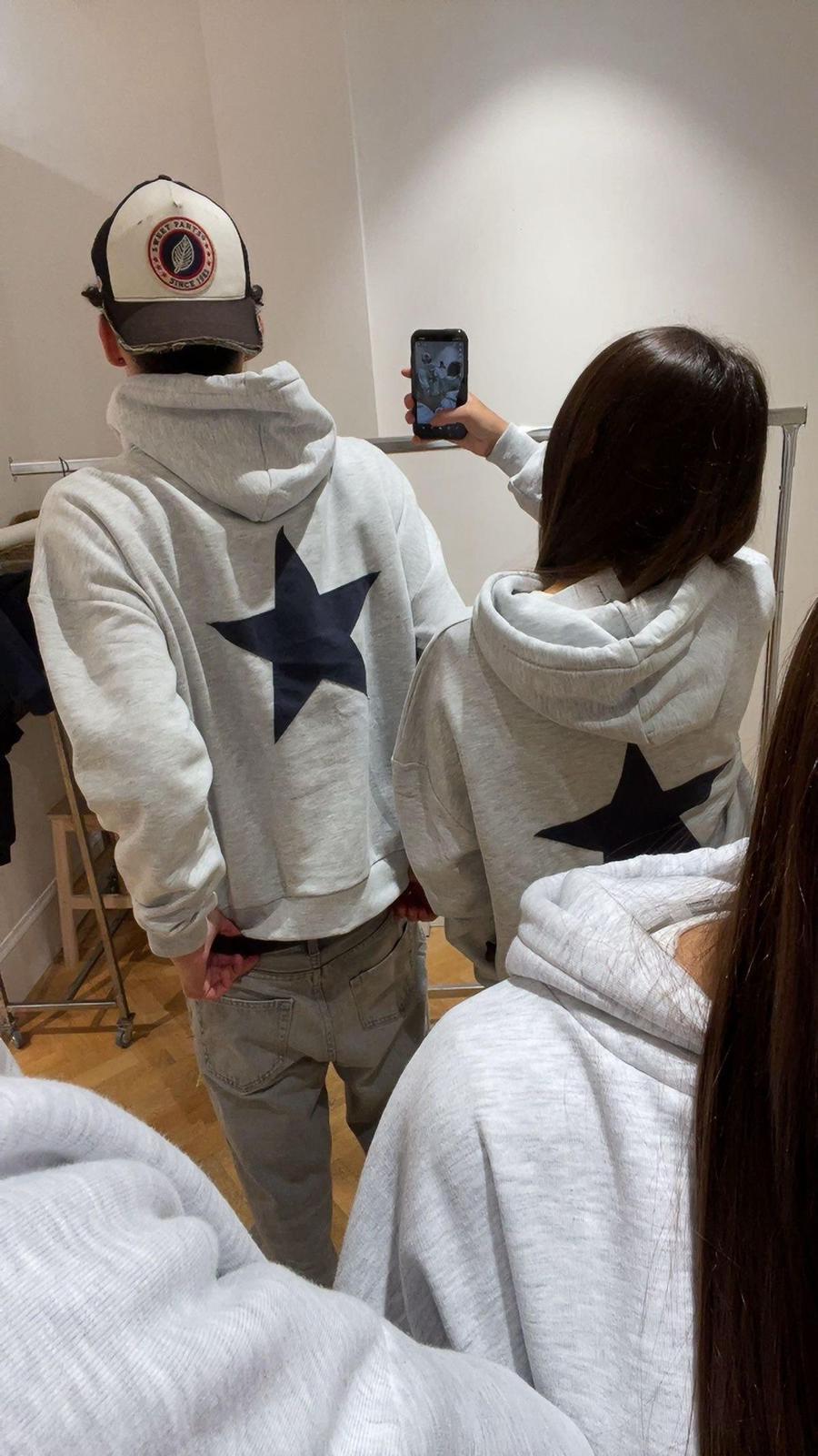 Grey Sırt Navy Blue Star Sweatshirt