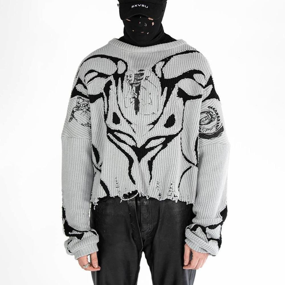 Gri Vintage Aesthetic Selves Oversize Kazak