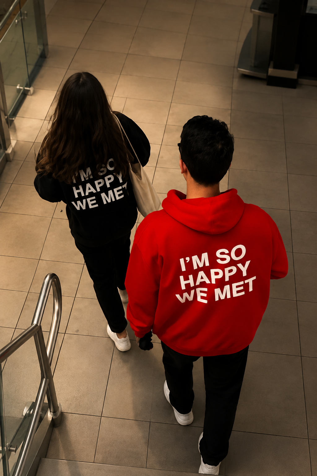Happy to Met Sevgililer Günü Özel Oversize Sweatshirt