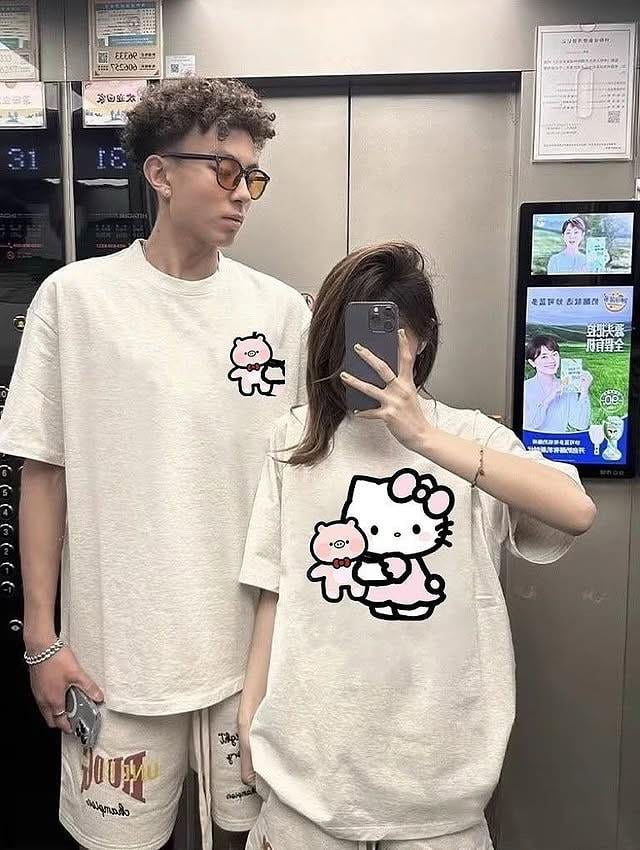 (Kadın) Kitty Friends Oversize Unisex T-shirt