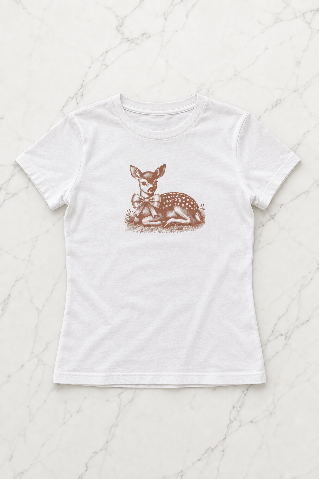Kemer Boy Fawn Coquette Baskılı Crop Bluz
