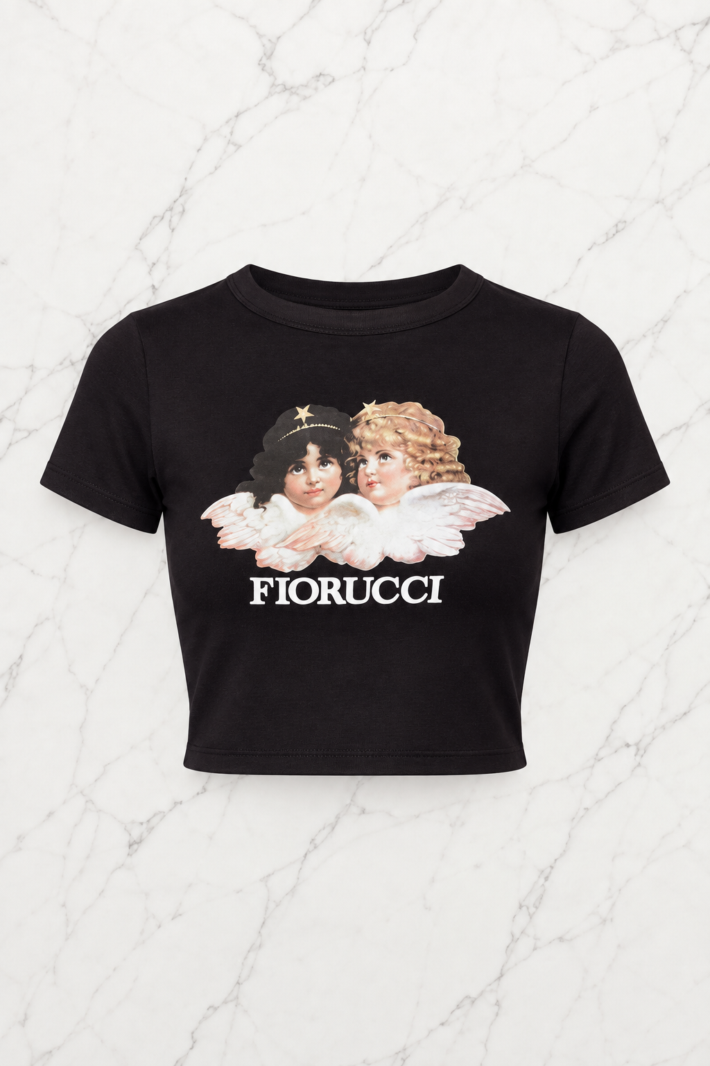 Kemer Boy Fiorucci Tops Baskılı Crop Bluz
