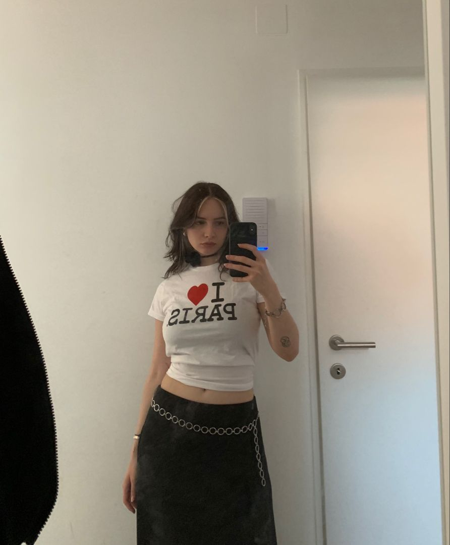 Kemer Boy I love Shirt Baskılı Crop Bluz