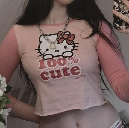 Kemer Boy Kitty Cute Baskılı Crop Bluz