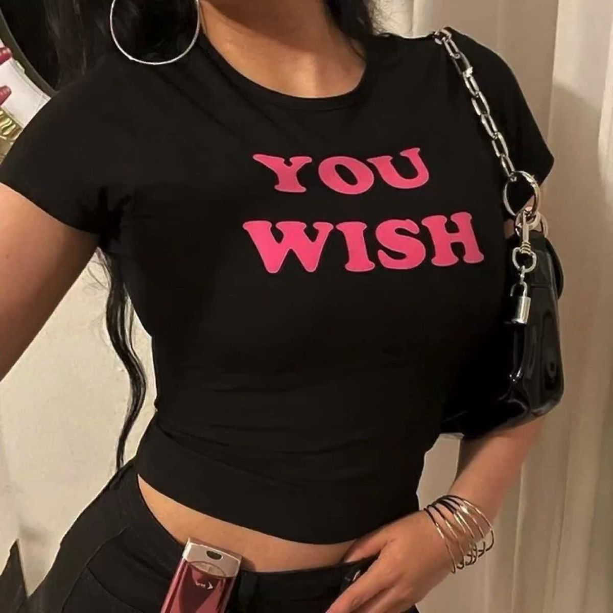 Kemer Boy You Wısh Baskılı Crop Bluz