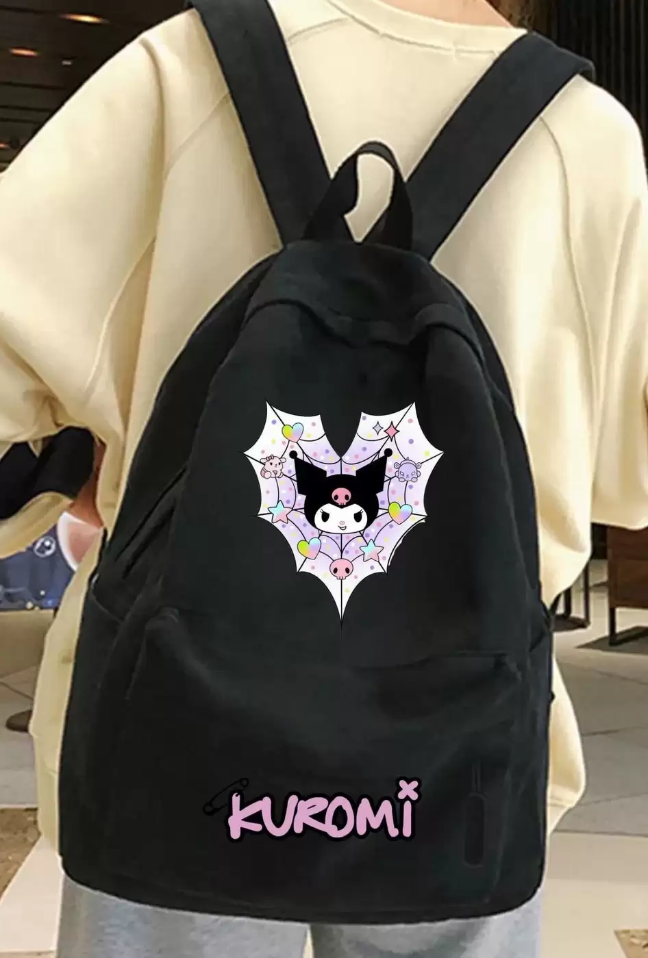 Kuromi Baskılı Sırt Okul Çantası