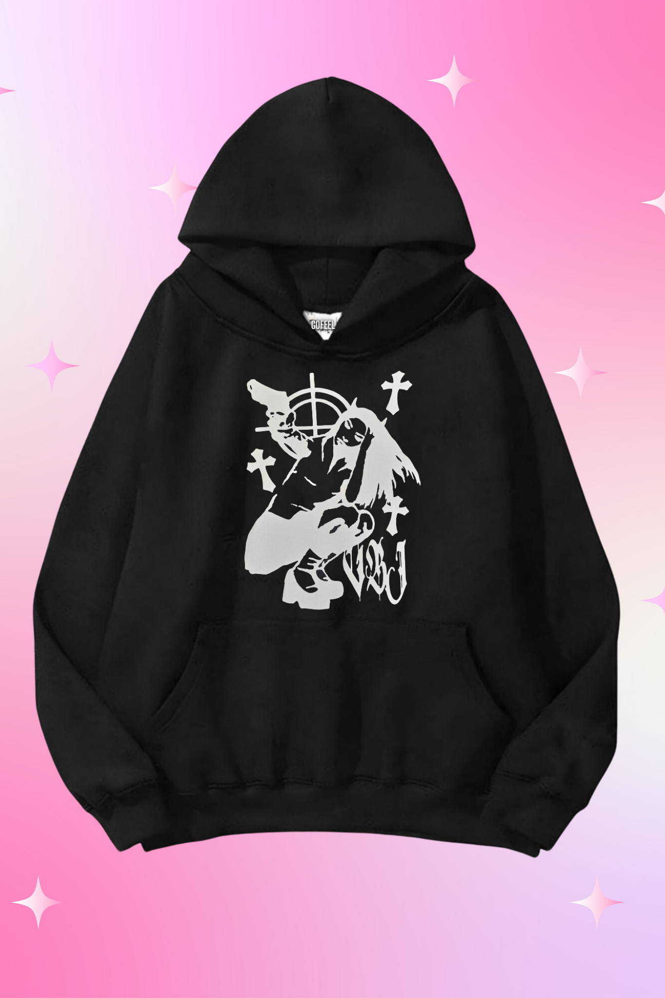 Legend Girl Siyah Kapüşonlu Oversize Unisex Sweatshirt