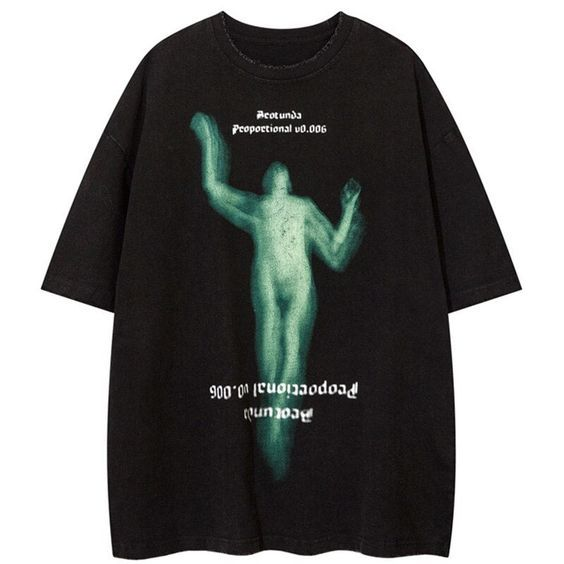 Legend V0006 Oversize Unisex Siyah T-shirt