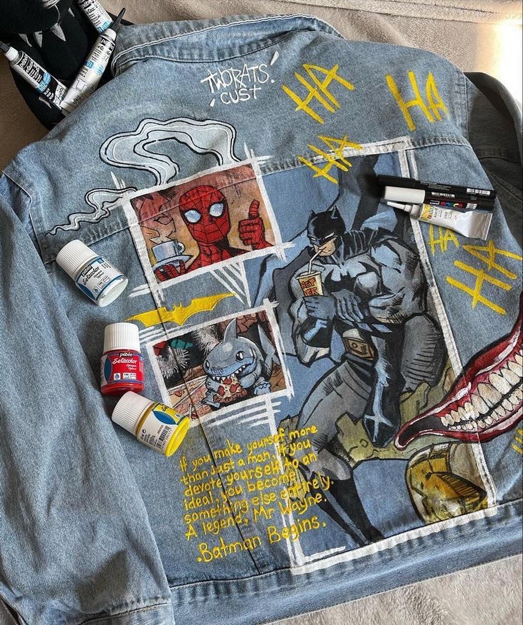 Marvel Comic Book Detail Oversize Unisex Kot Ceket 