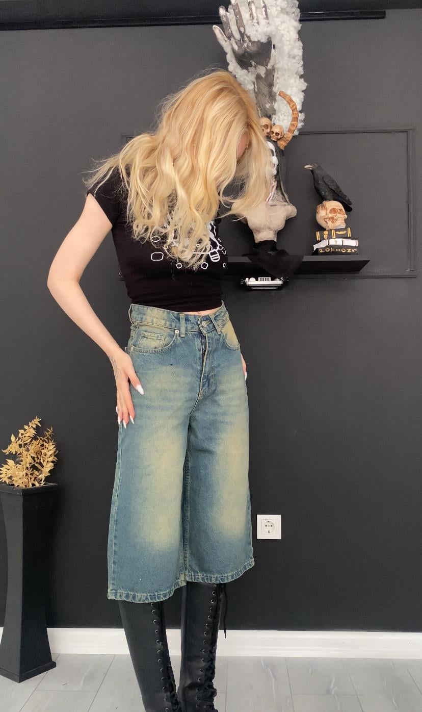 Mavi Eskitme Live Retro Şort