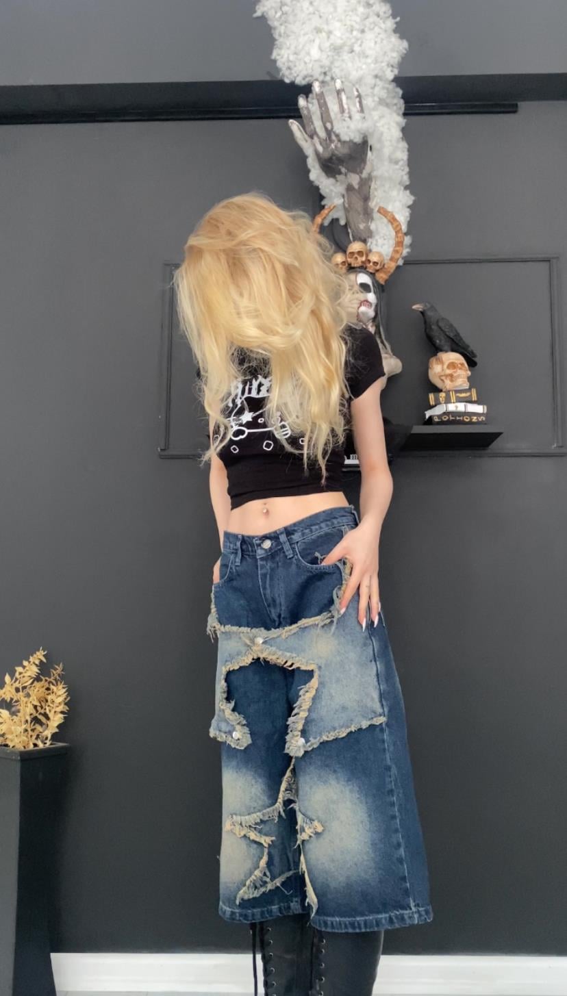 Mavi Stars Patch Retro Şort