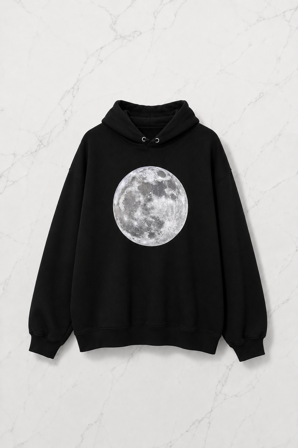 Moon Detail Oversize Unisex Sweatshirt