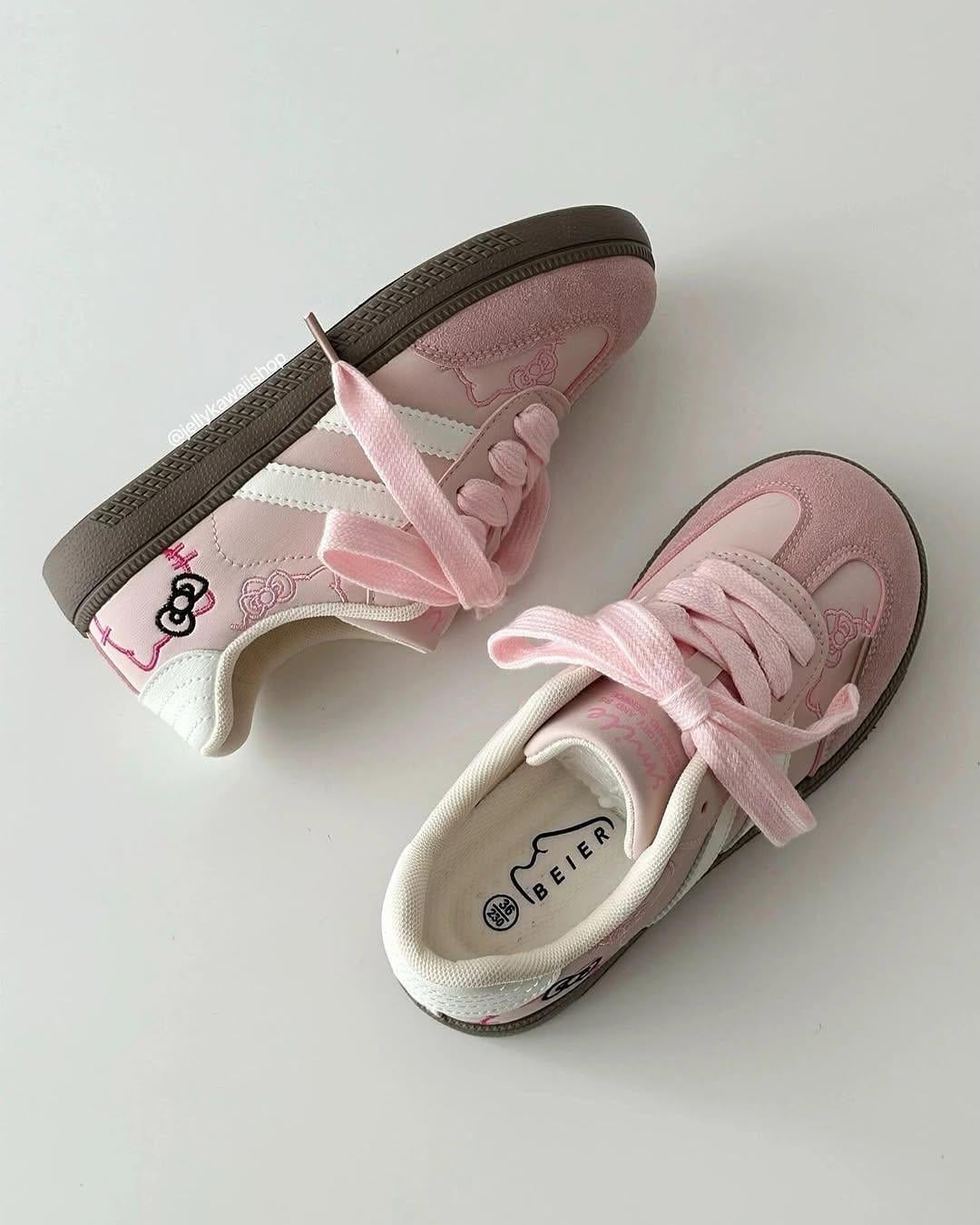 Nakışlı Kitty Pembe Spor Ayakkabı