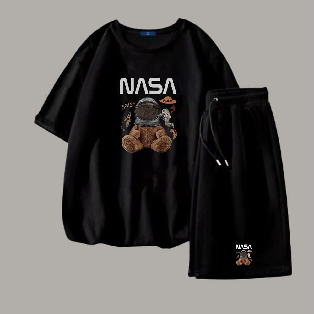 Nasa Detail Unisex Oversize Şort T-shirt Takım