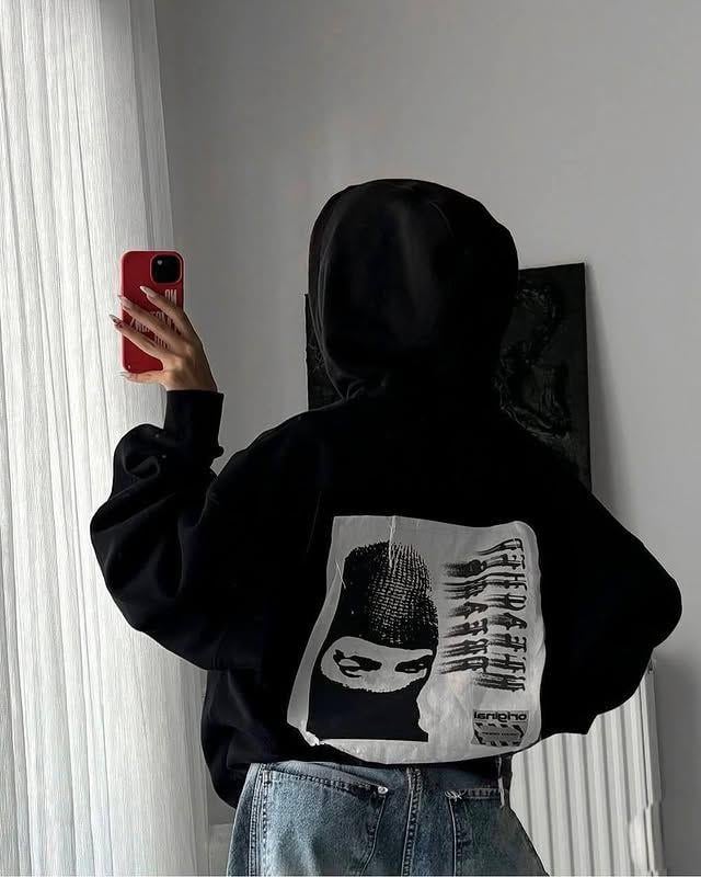 Noch Paradise Siyah Unisex Baggy Hoodie