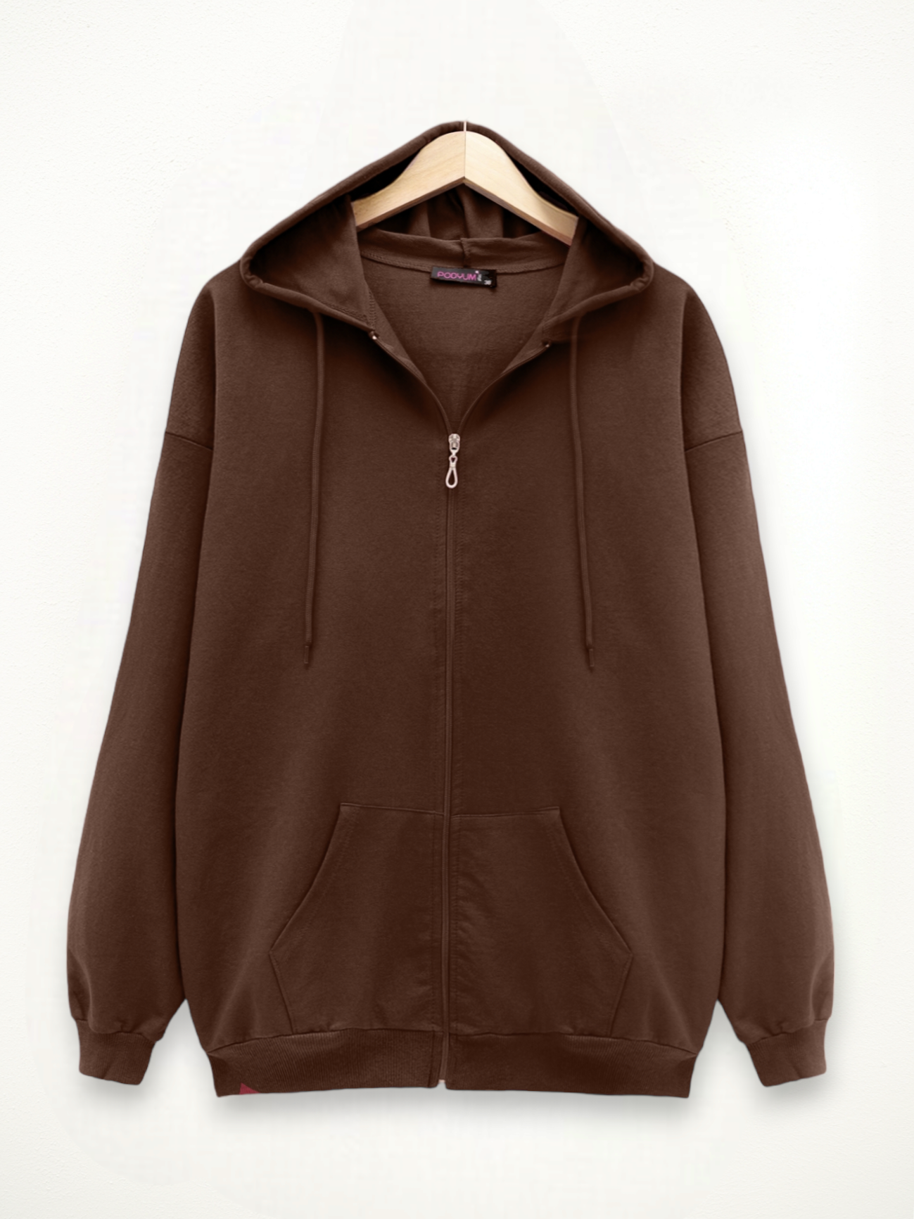 Outlet Düz Kahverengi Oversize Hırka