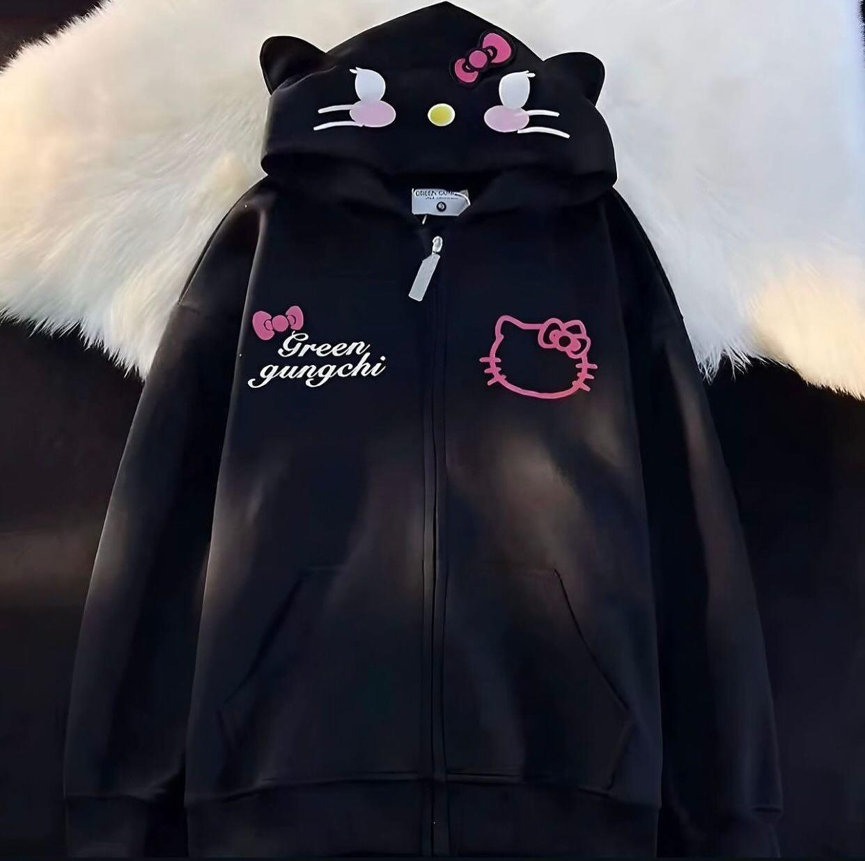 Outlet Hello Kitty Oversize Unisex Sweatshirt Hırka