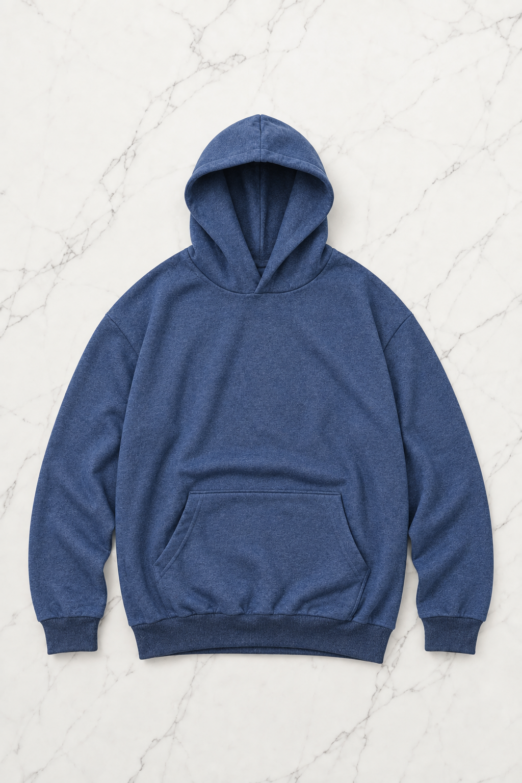 Outlet Mavi Düz Hoodie