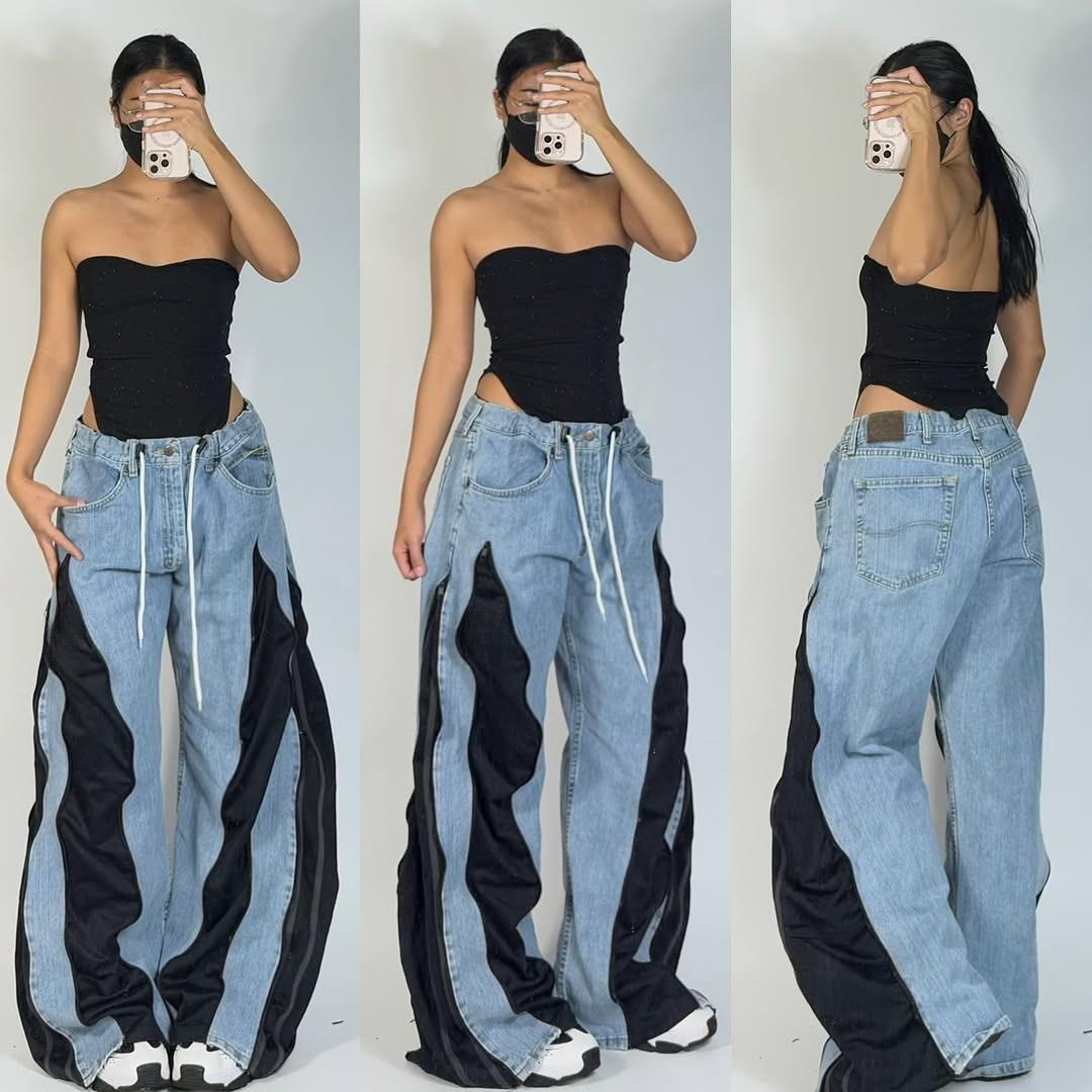 Outlet Mavi Fermuarlı Baggy Jean