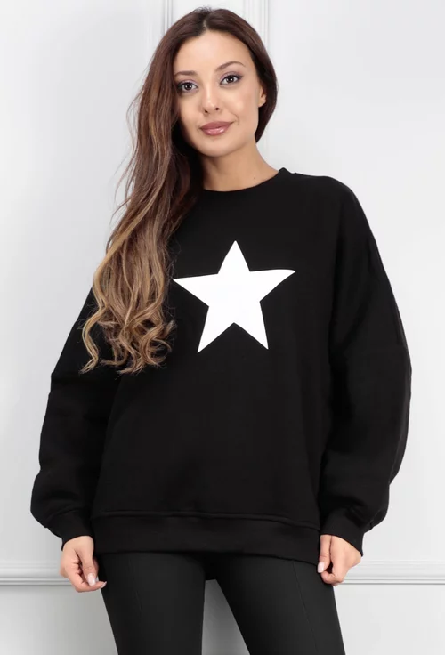 Outlet Siyah Star Sweatshirt Unisex