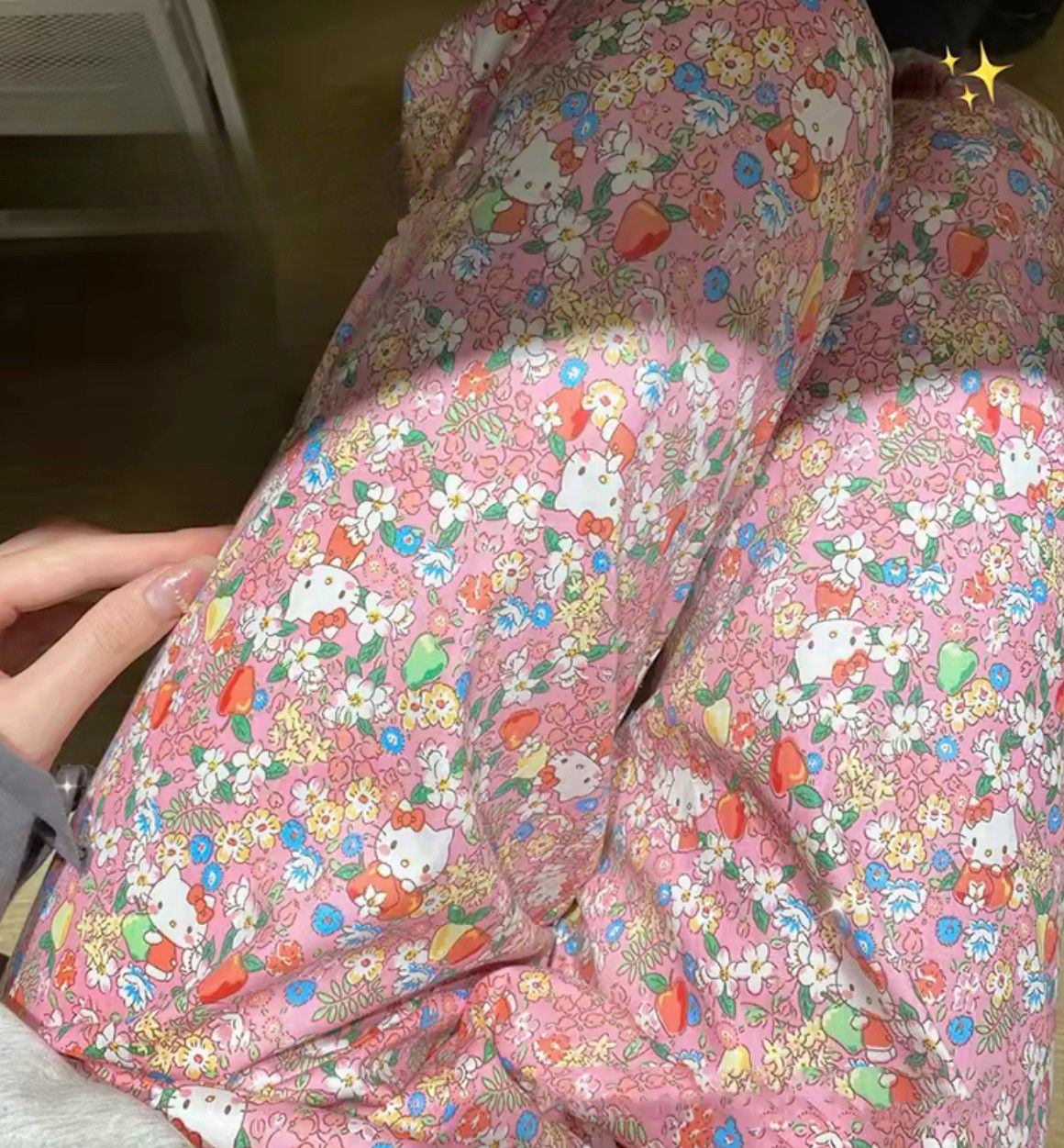Pembe Hello Kitty Detail Unisex Pijama