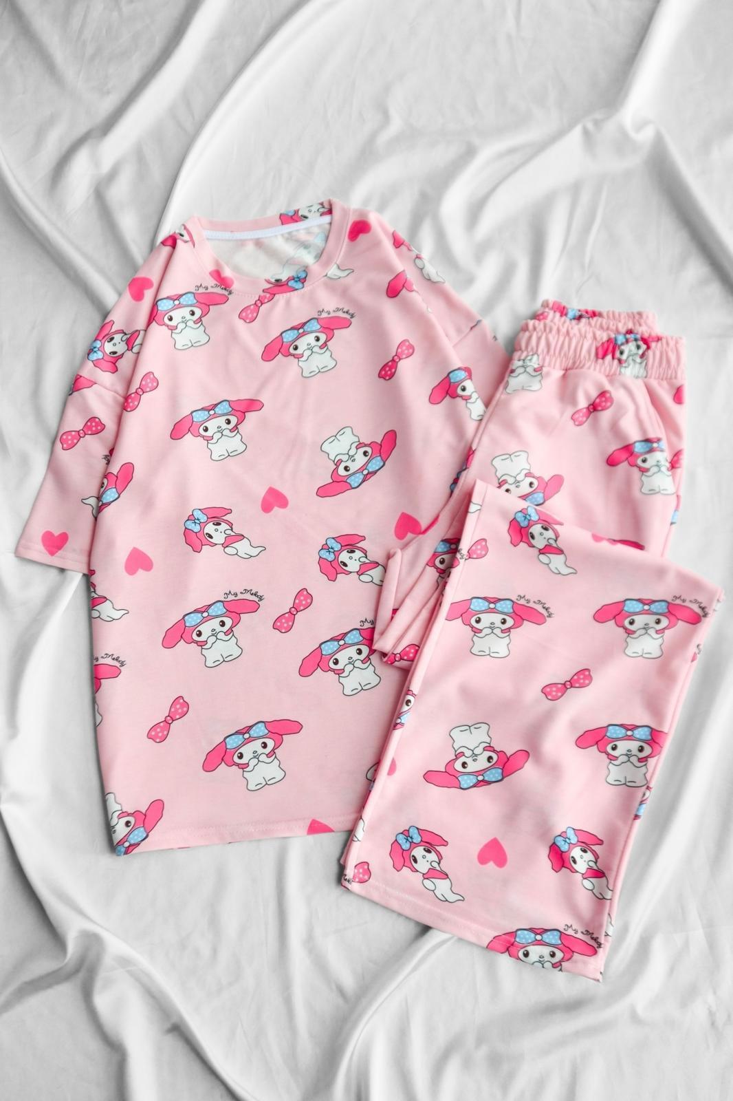 Pembe Kuromi Detaylı Unisex  Alt Üst Takım