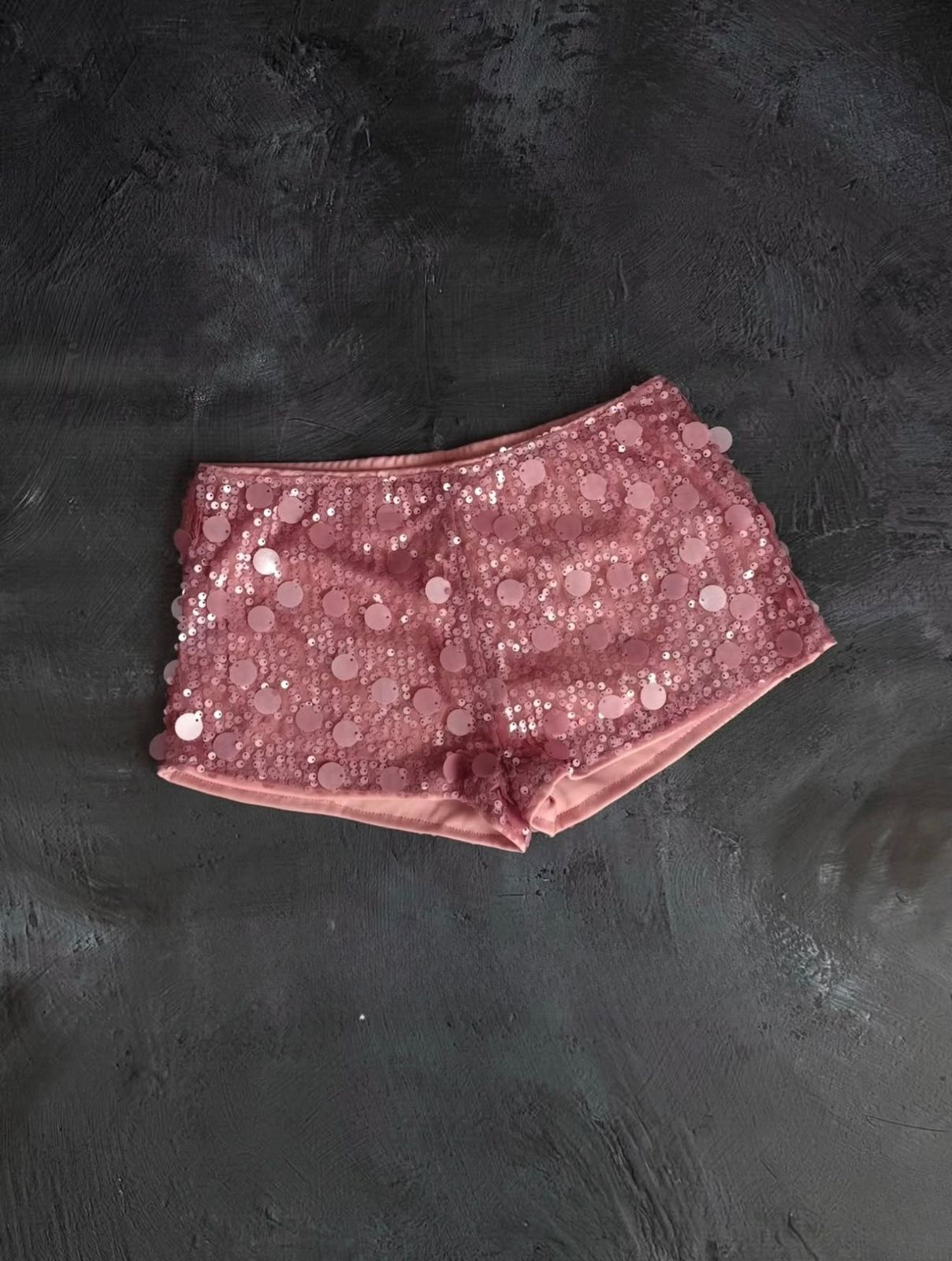 Pembe Pul Sim Detaylı Şort Etek