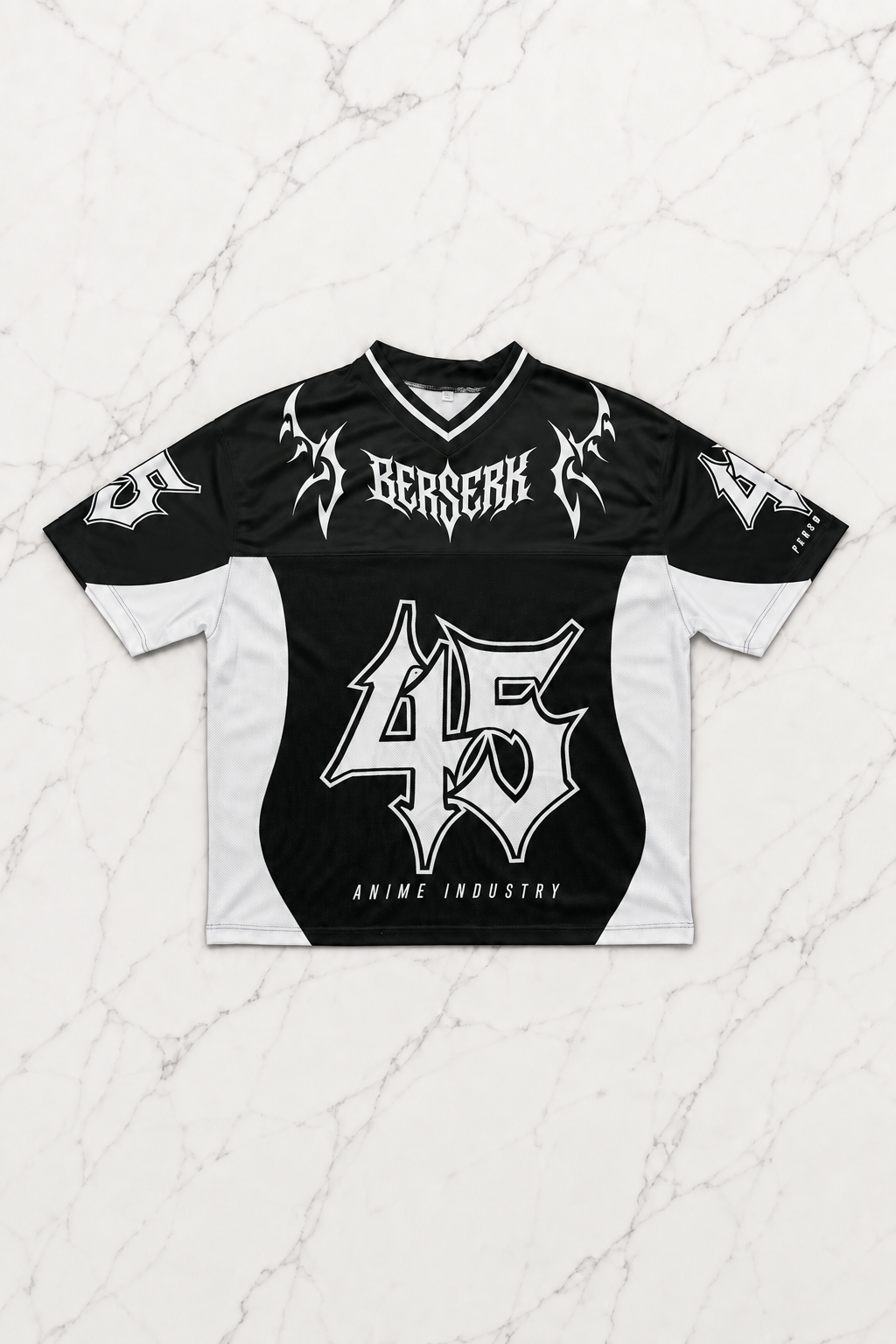 Siyah Anime Berserk Guts 45 Number V Yaka Unisex Forma