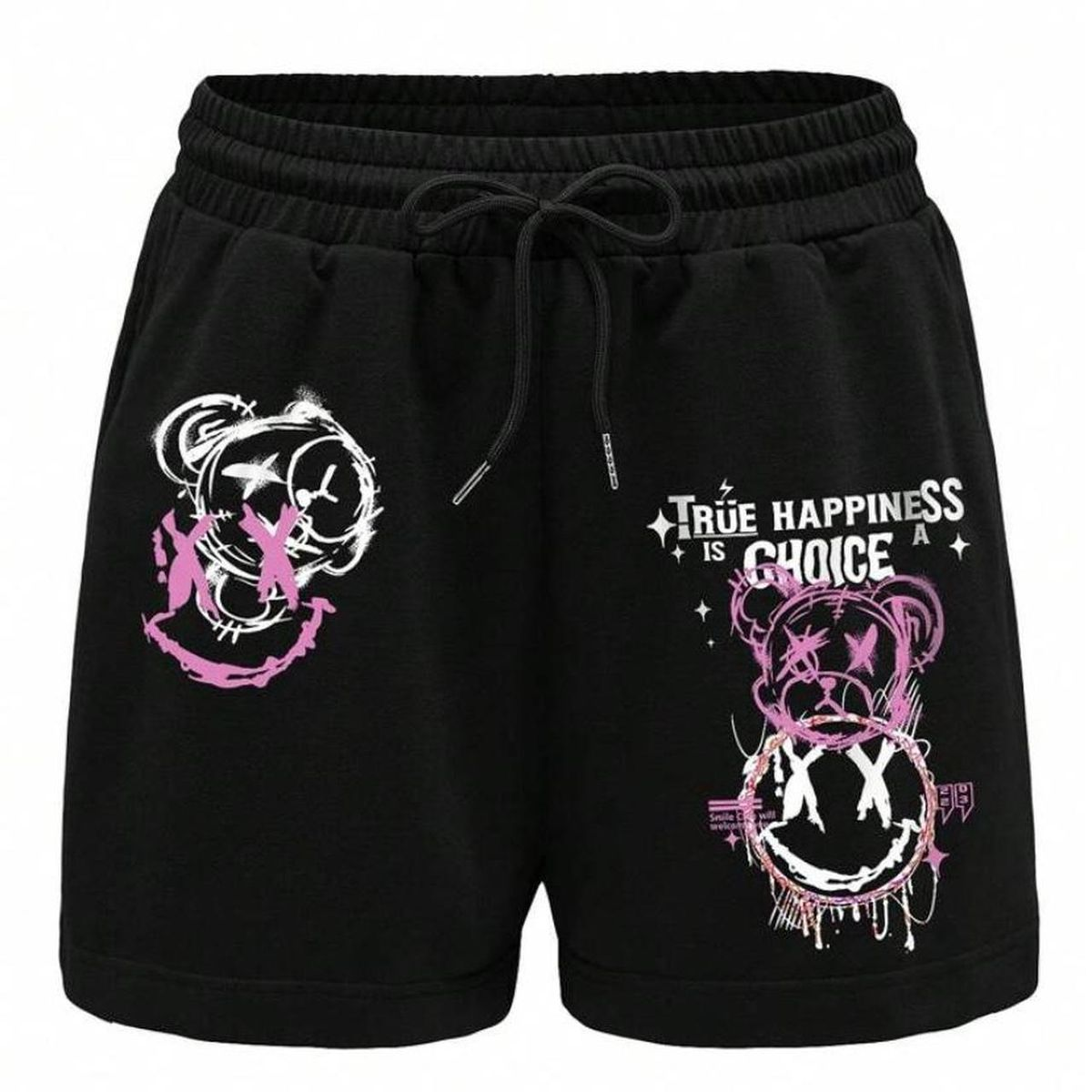 Siyah Depop Women's Baskılı Şort