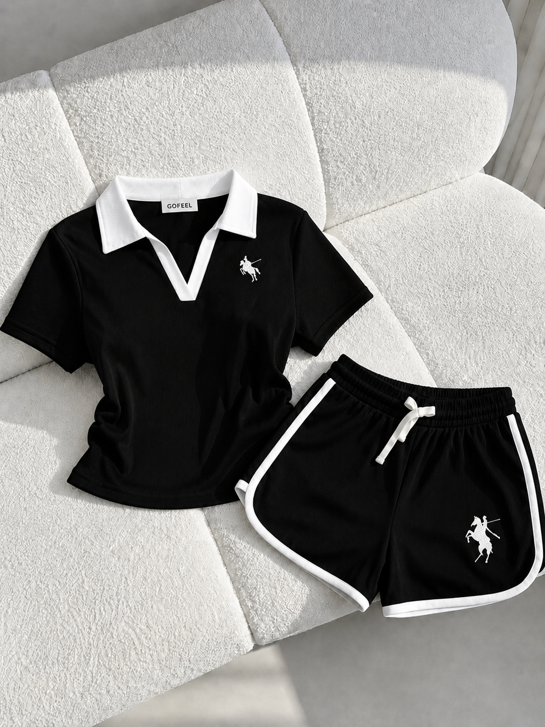 Siyah Fit Soul Polo Yaka & Şort Takım