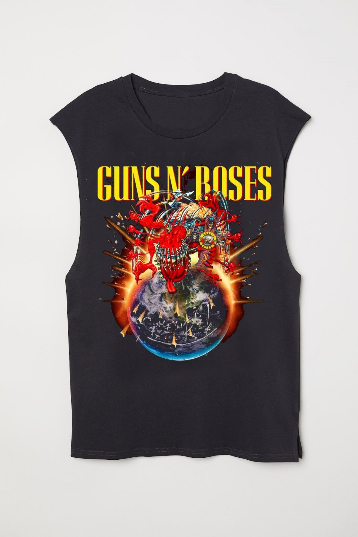 Siyah Guns N' Roses European And Middle East Tour 2025 Kolsuz Unisex T-shirt